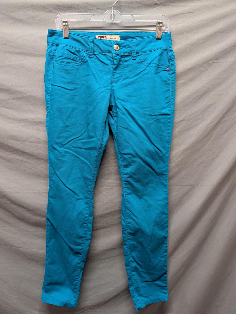 l.e.i. Pants Juniors 7 Turquoise Ashley Low Rise Skinny Stretch LJ20841-LBL